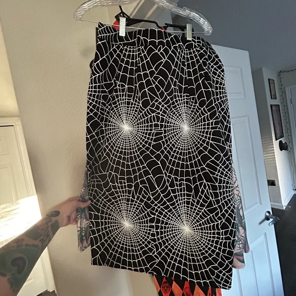 Vixen by Micheline Pitt Black and White Spiderweb Skirt - Picture 2 of 2